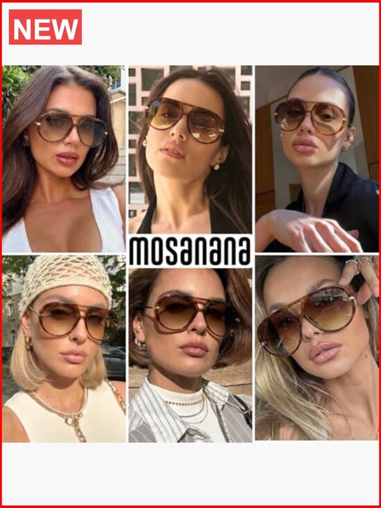 Oversized Aviator Sunglasses for Women Retro UV400 Protection main image 7